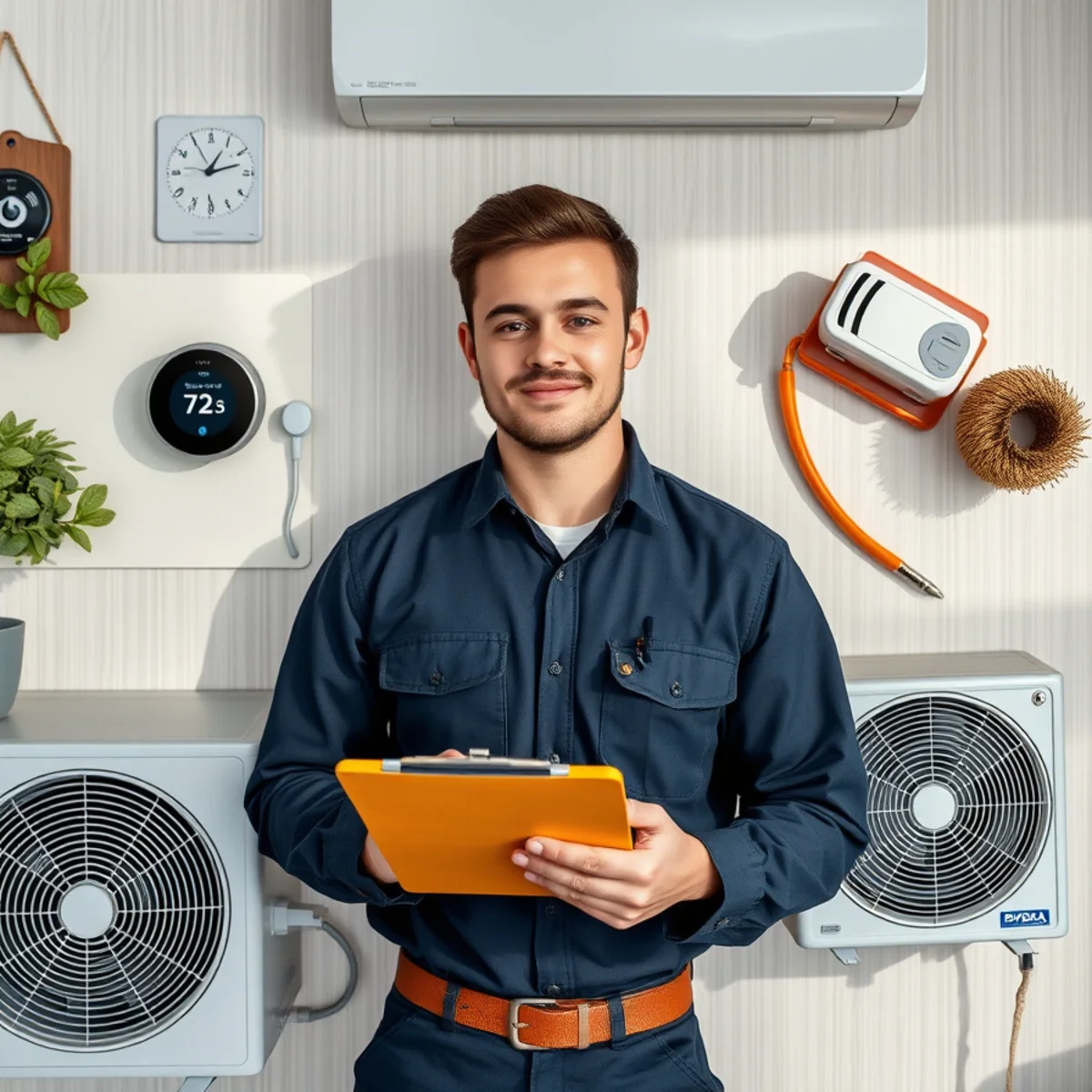 HVAC tools and thermostat representing home comfort tips