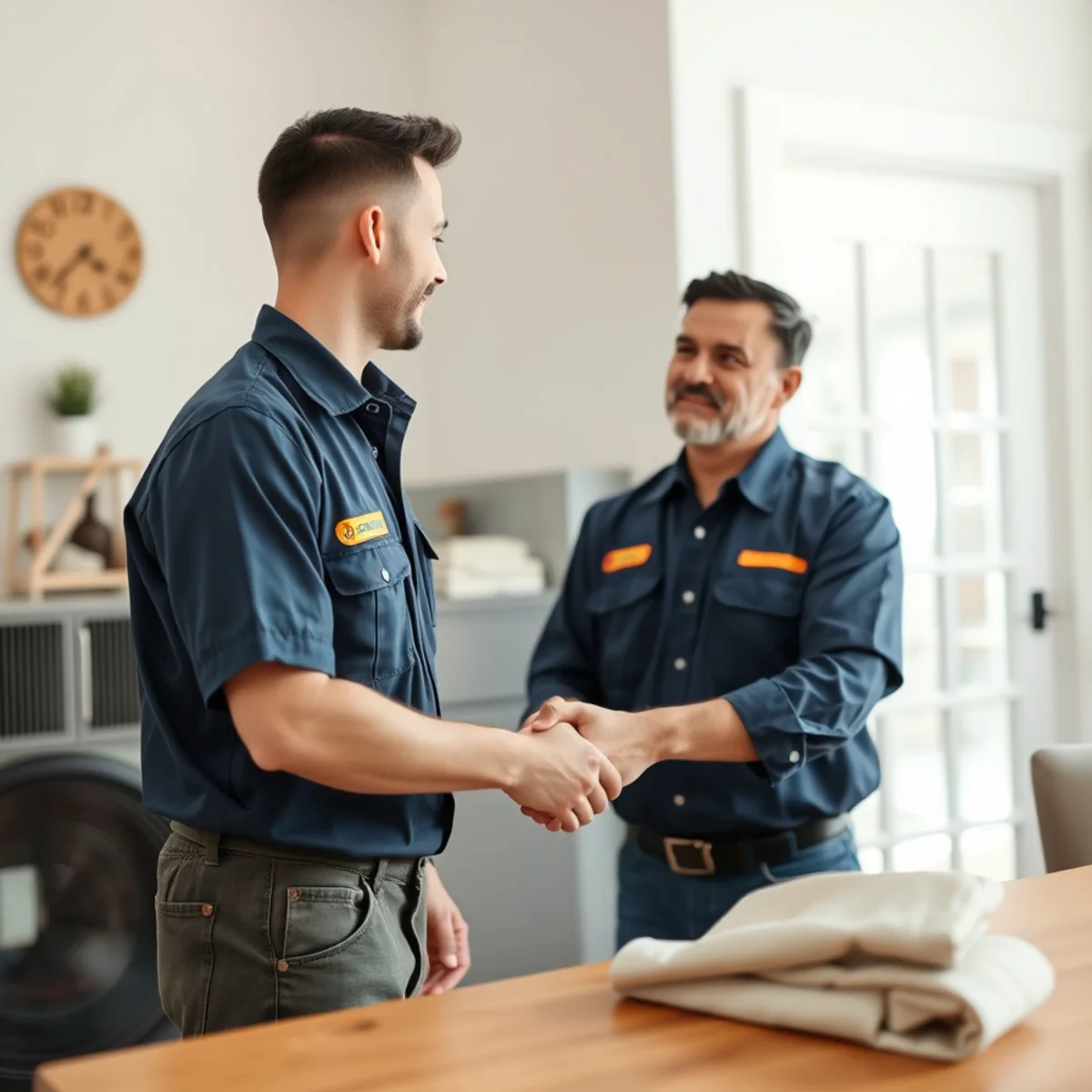 Satisfied North Carolina homeowner with a Flaming Ice Heating & Cooling technician
