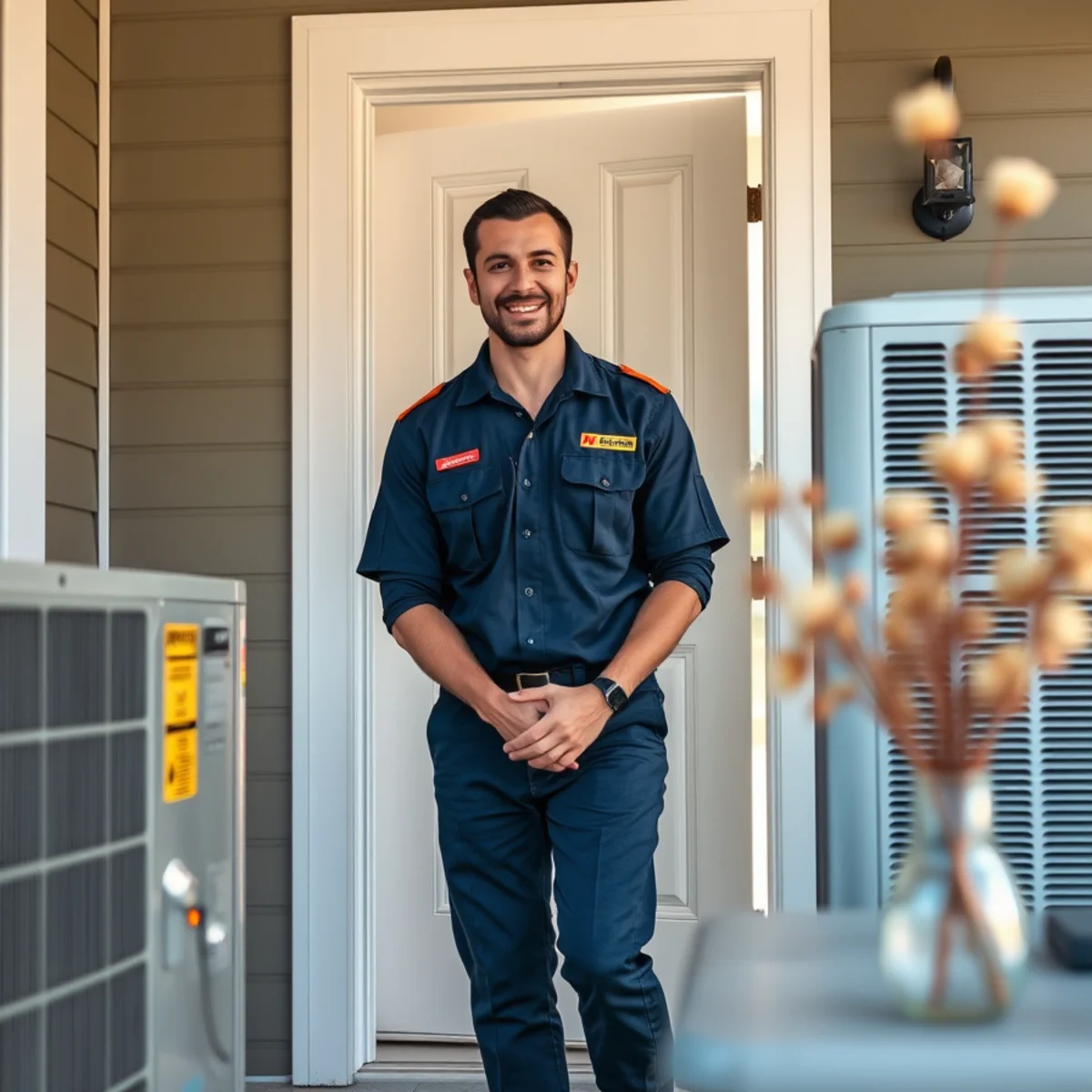 Flaming Ice Heating & Cooling technician at a home in Ayden, NC