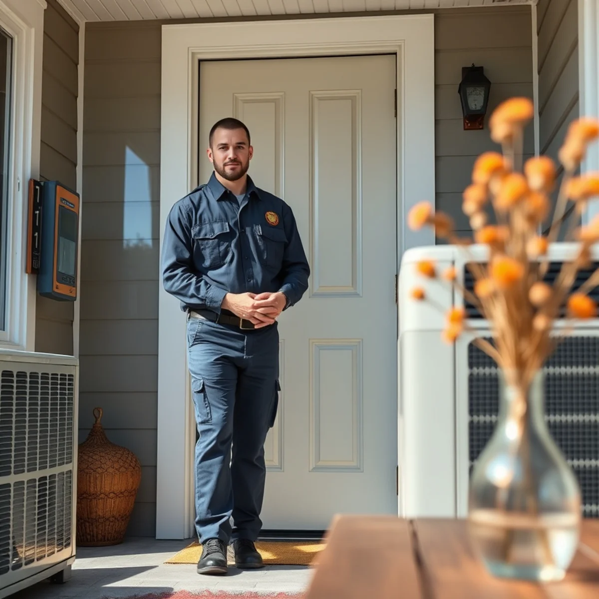Flaming Ice Heating & Cooling technician at a home in Beaufort, NC