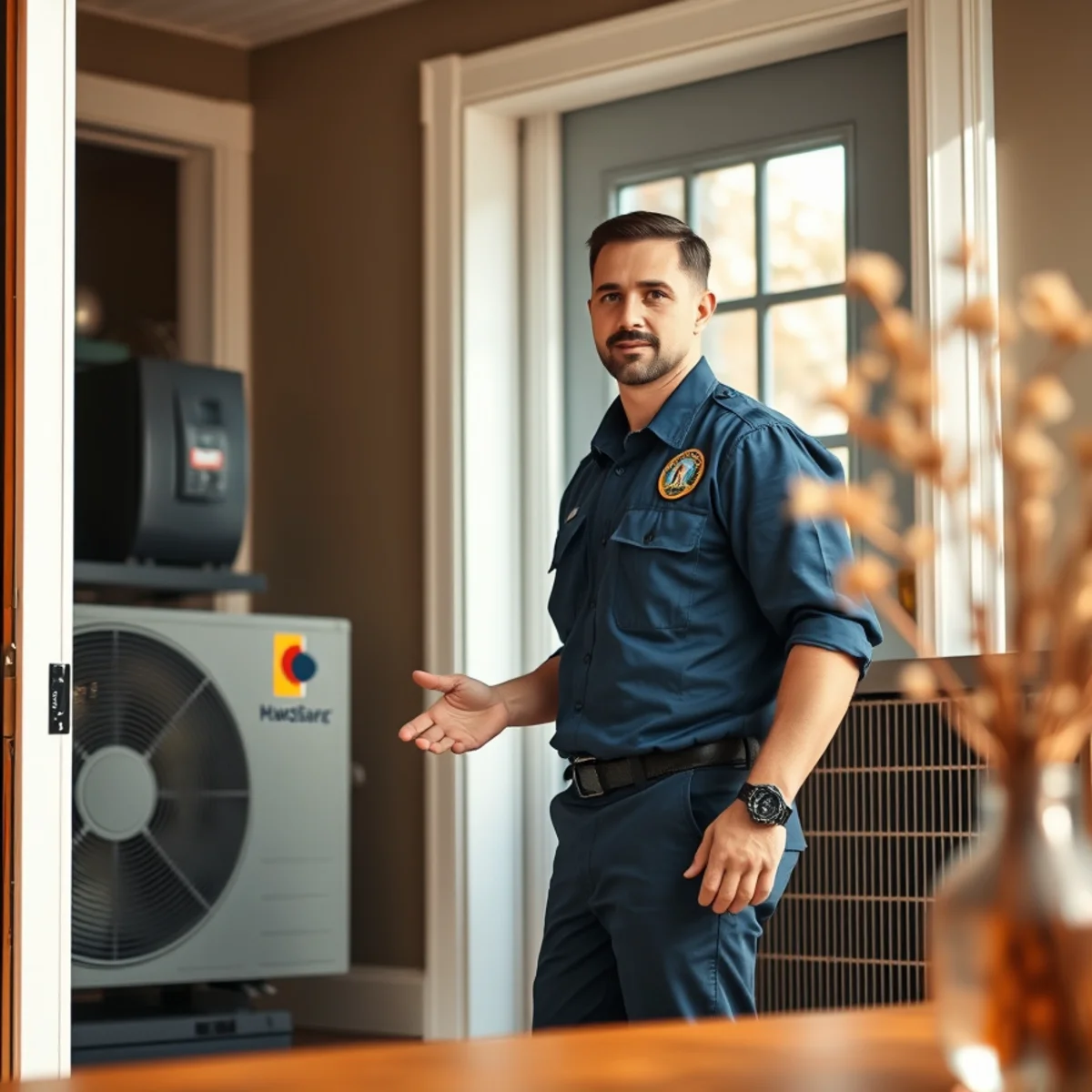 Flaming Ice Heating & Cooling technician at a home in Biscoe, NC