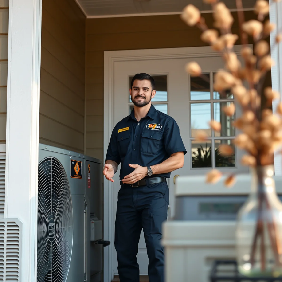 Flaming Ice Heating & Cooling technician at a home in Boone, NC