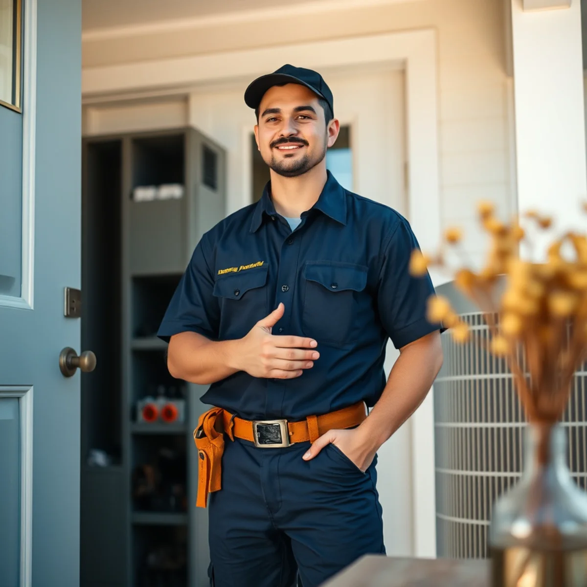 Flaming Ice Heating & Cooling technician at a home in Calabash, NC