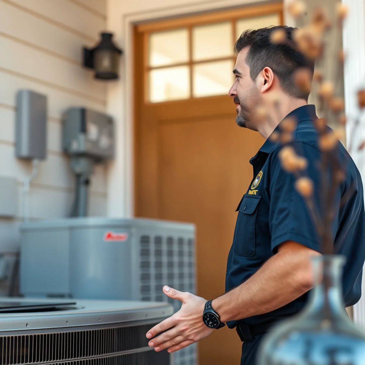 Flaming Ice Heating & Cooling technician at a home in Canton, NC