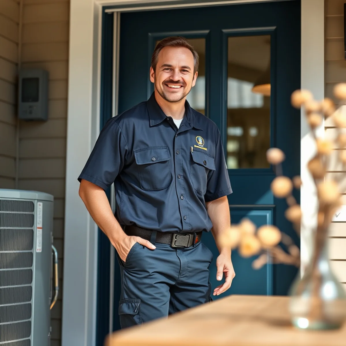 Flaming Ice Heating & Cooling technician at a home in Davidson, NC
