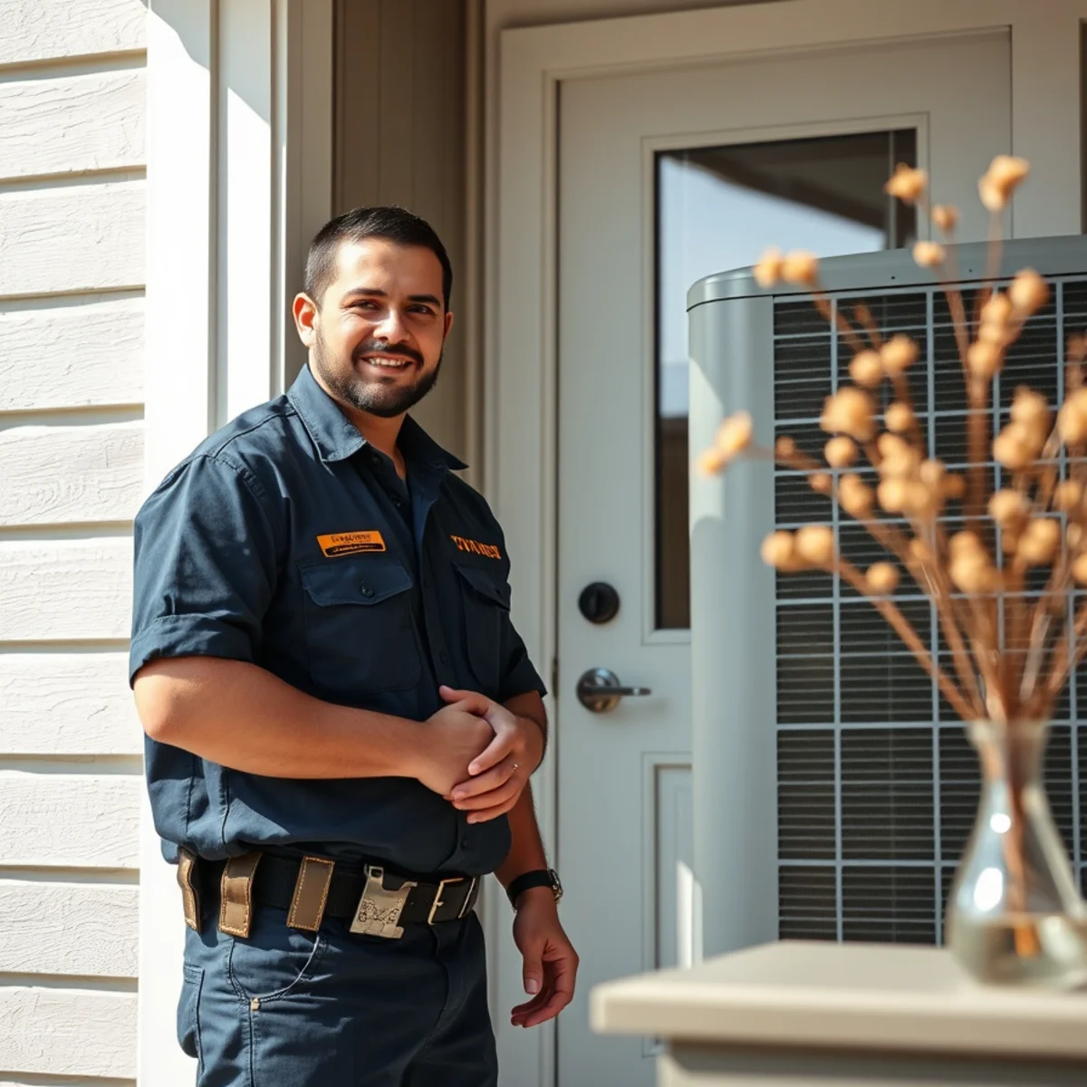 Flaming Ice Heating & Cooling technician at a home in Dunn, NC