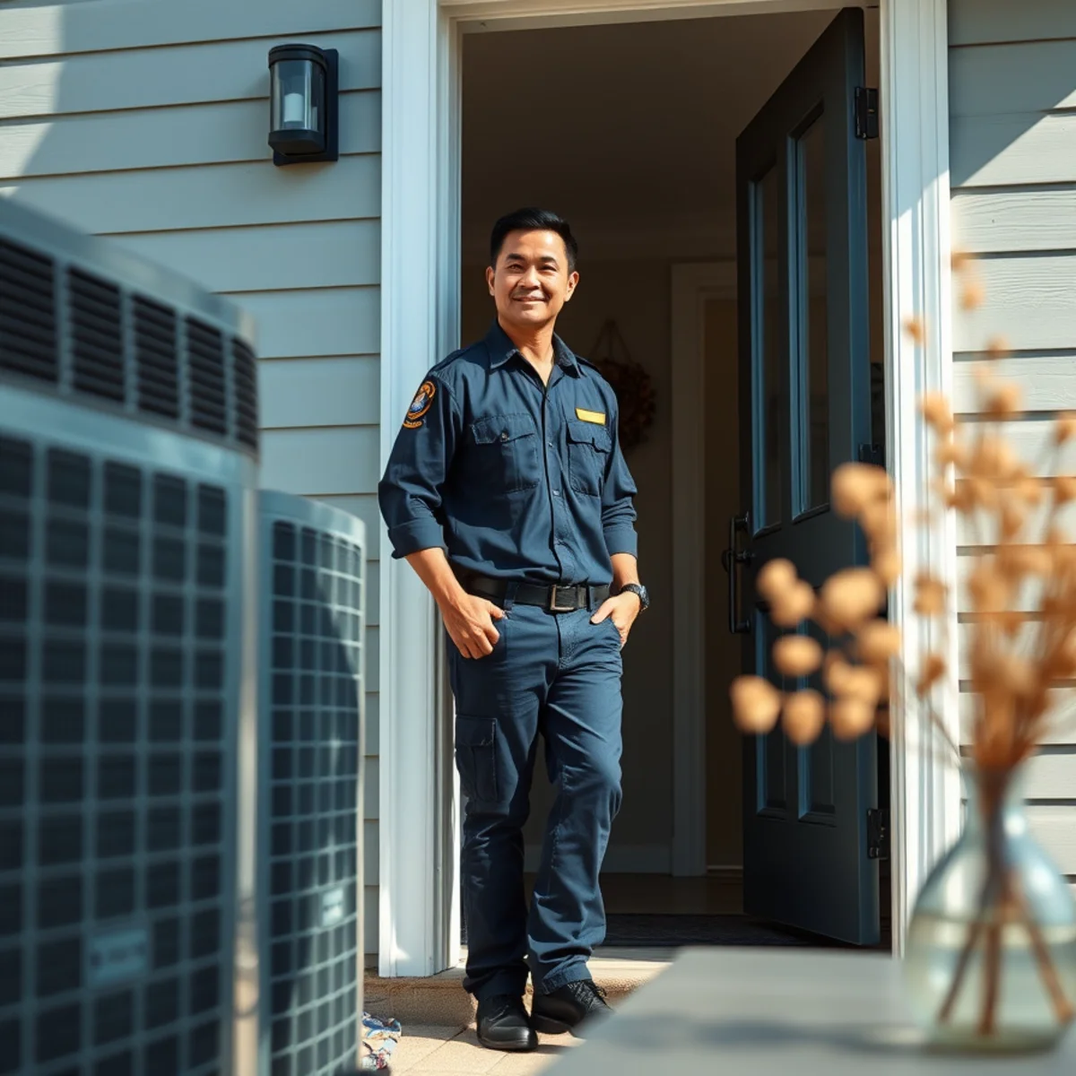 Flaming Ice Heating & Cooling technician at a home in Farmville, NC