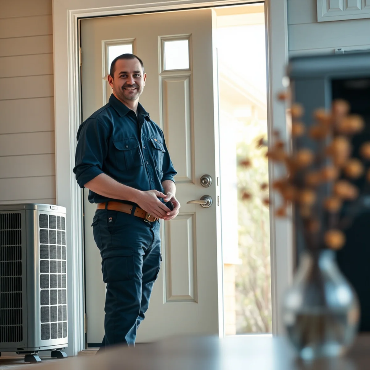 Flaming Ice Heating & Cooling technician at a home in Fayetteville, NC