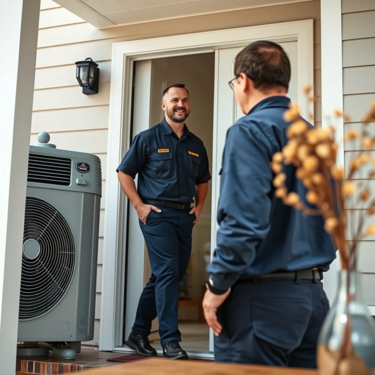 Flaming Ice Heating & Cooling technician at a home in Franklin, NC