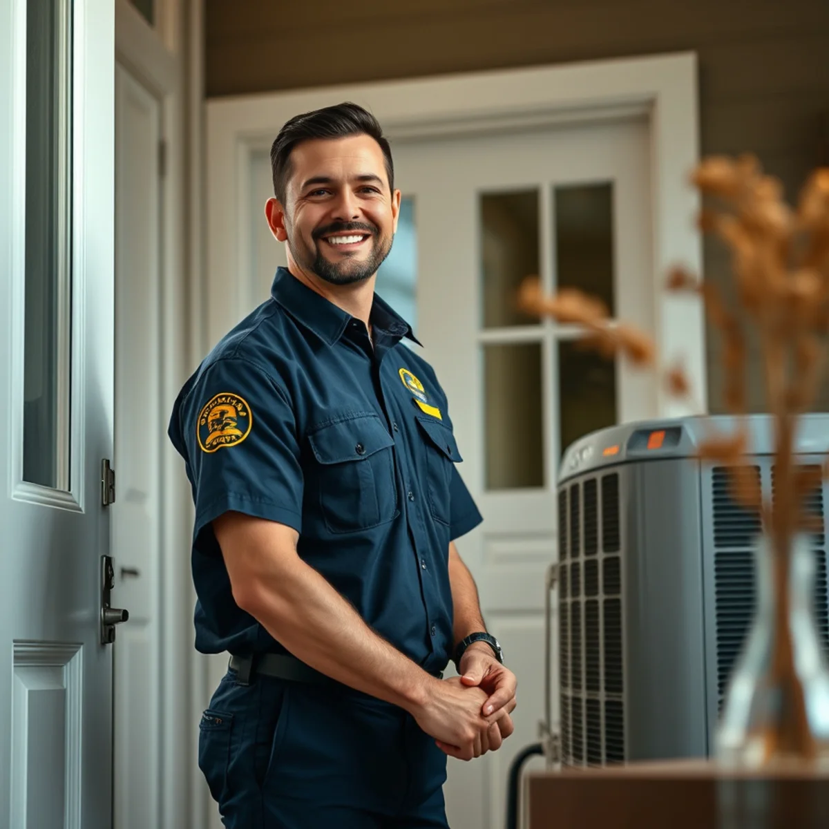 Flaming Ice Heating & Cooling technician at a home in Garner, NC