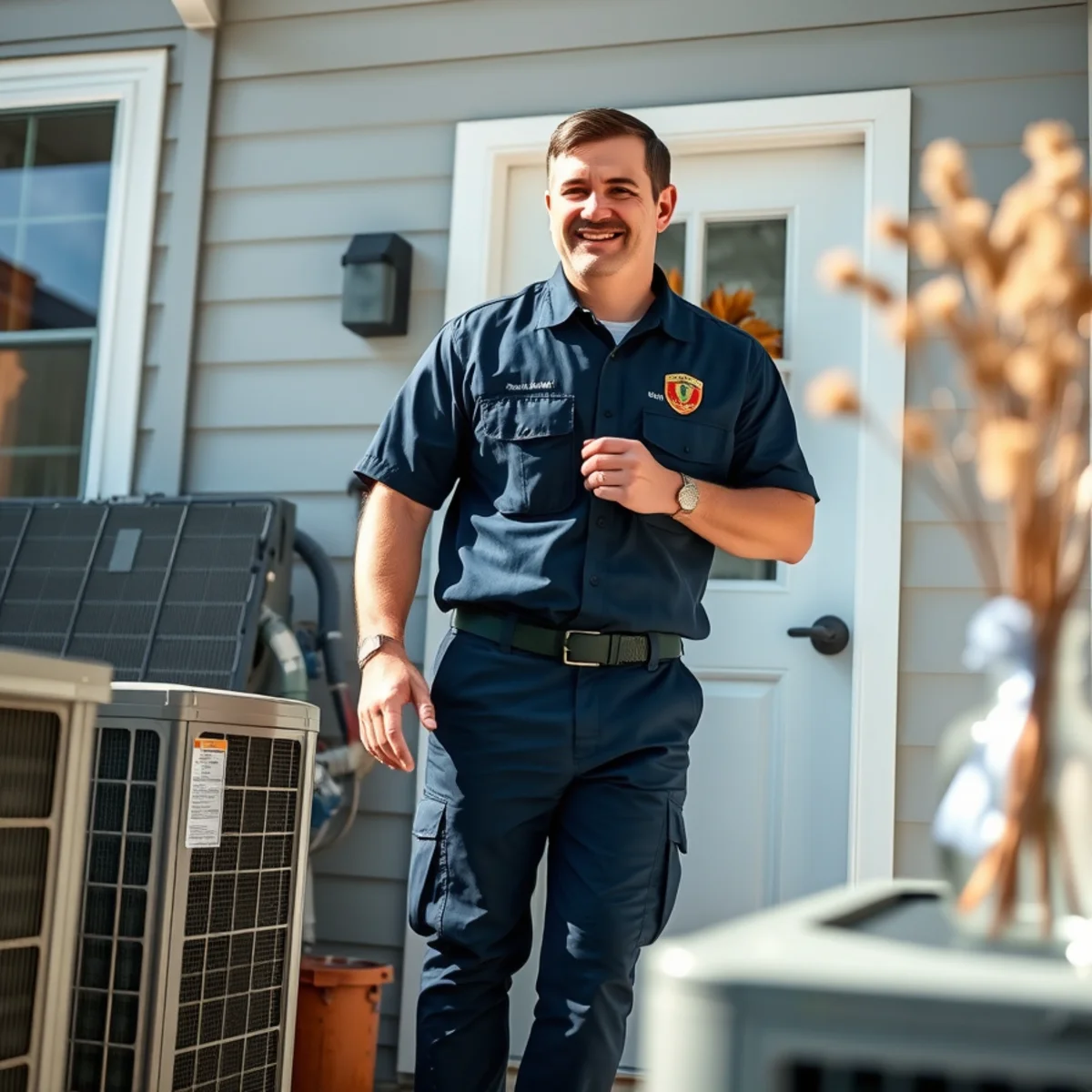 Flaming Ice Heating & Cooling technician at a home in Granite Falls, NC