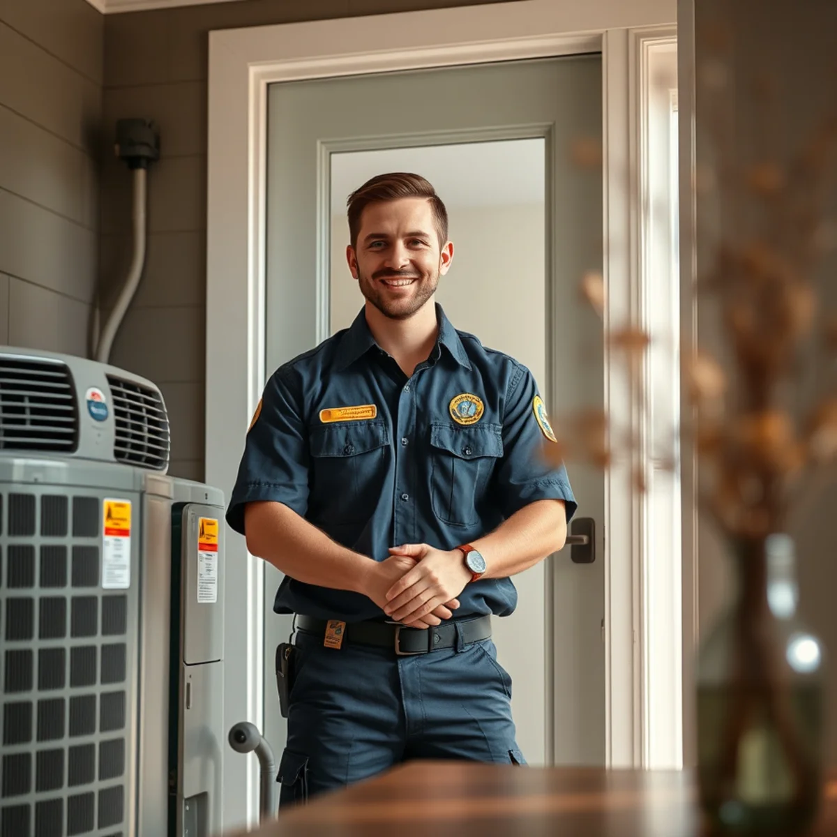 Flaming Ice Heating & Cooling technician at a home in Havelock, NC