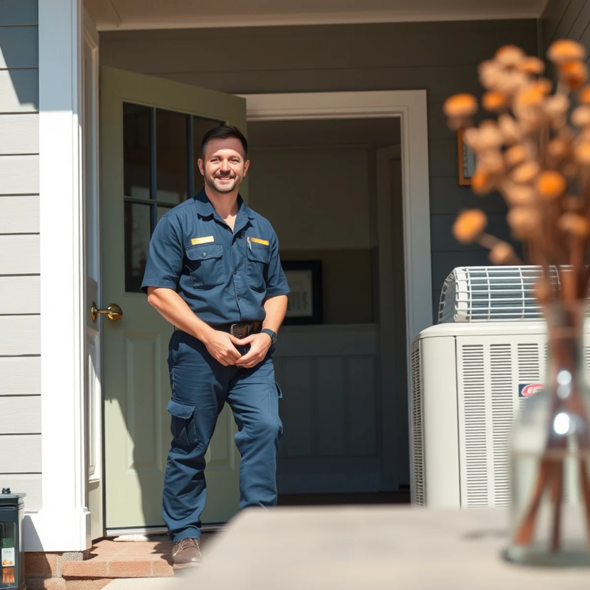 Flaming Ice Heating & Cooling technician at a home in Henderson, NC