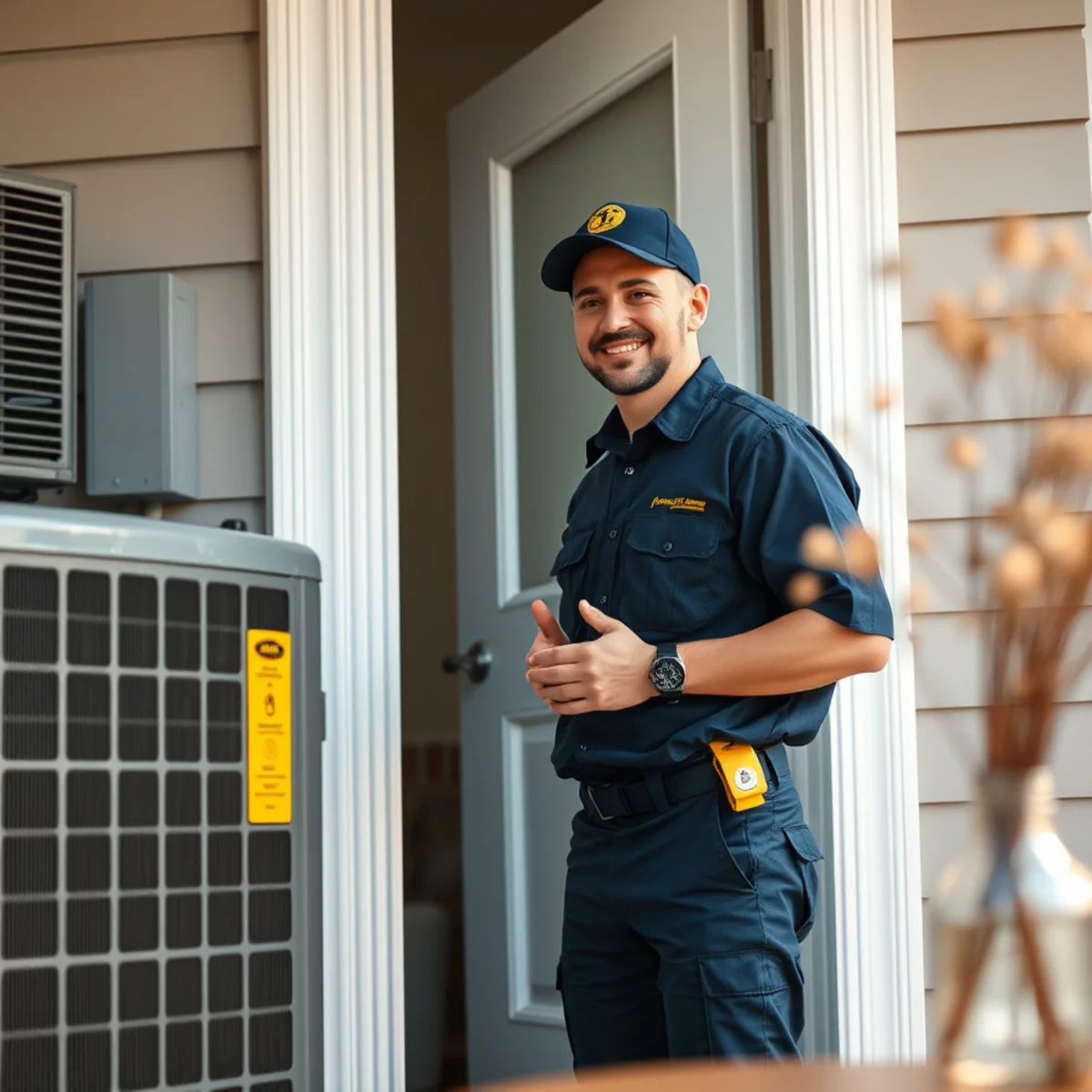 Flaming Ice Heating & Cooling technician at a home in Lexington, NC