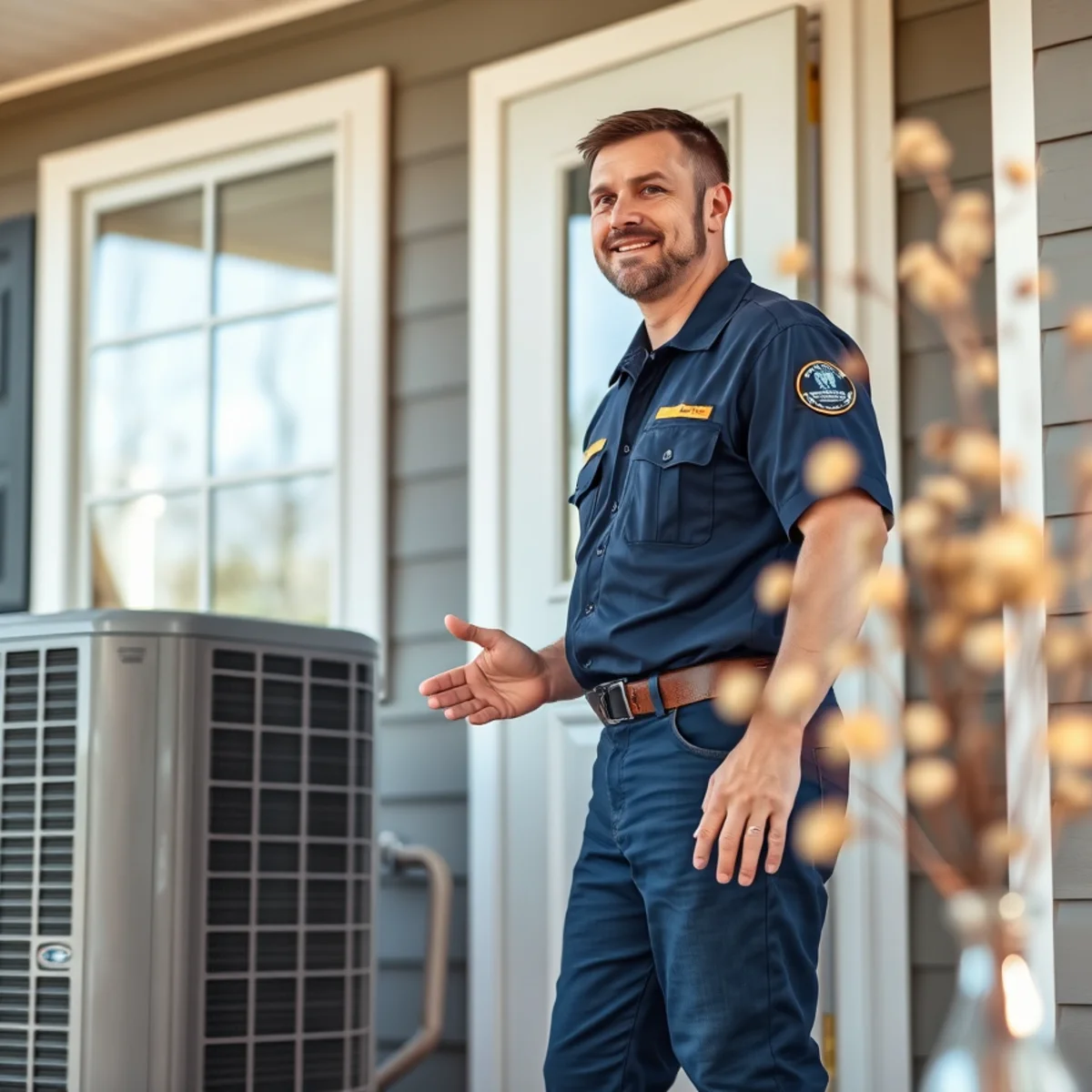 Flaming Ice Heating & Cooling technician at a home in Lumberton, NC