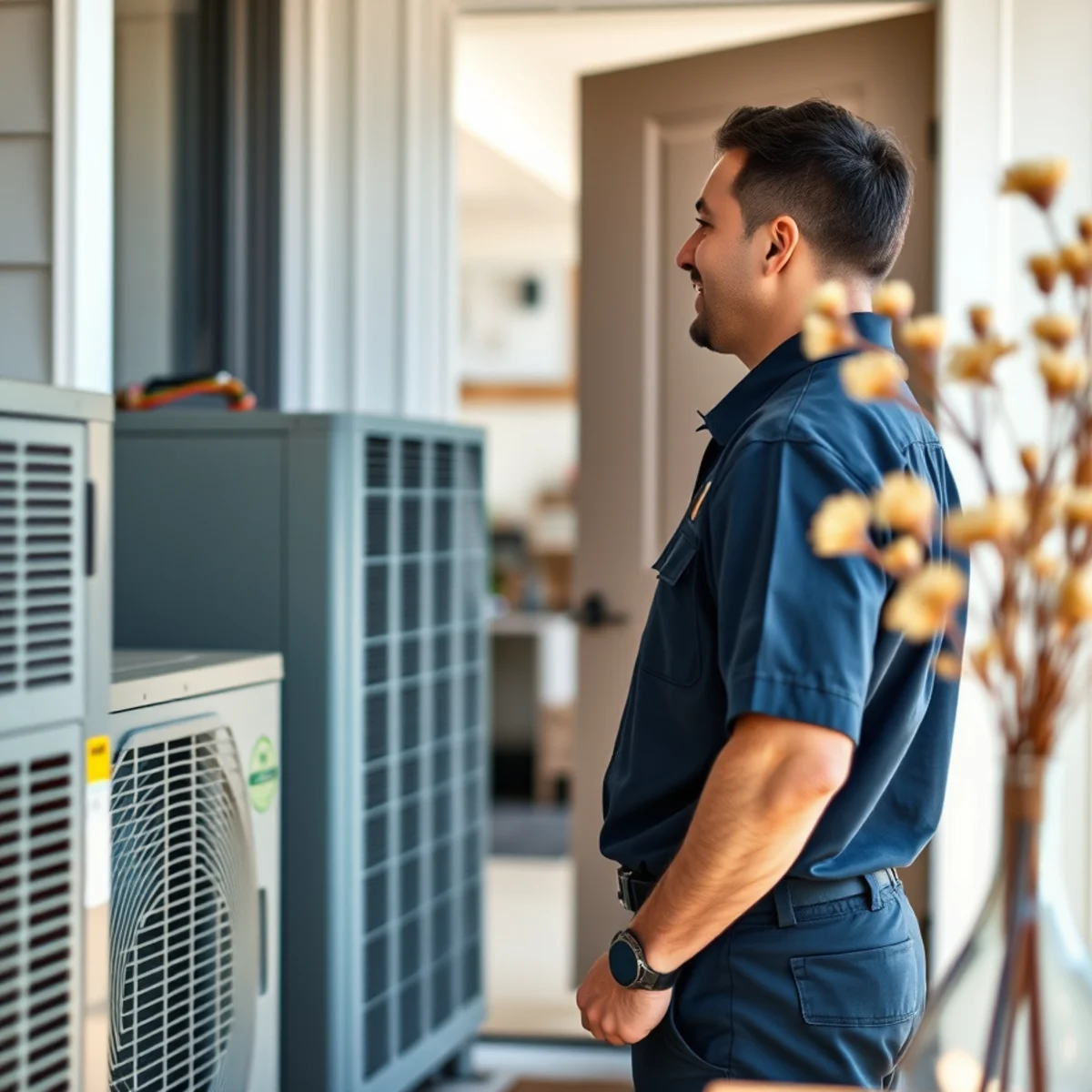 Flaming Ice Heating & Cooling technician at a home in Marshall, NC