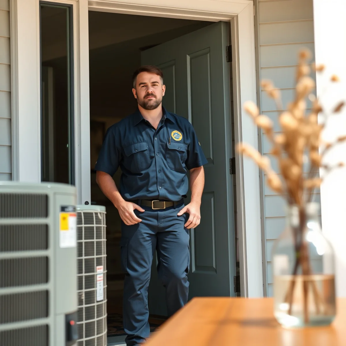 Flaming Ice Heating & Cooling technician at a home in Maxton, NC