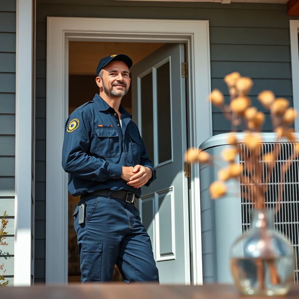 Flaming Ice Heating & Cooling technician at a home in Mount Holly, NC