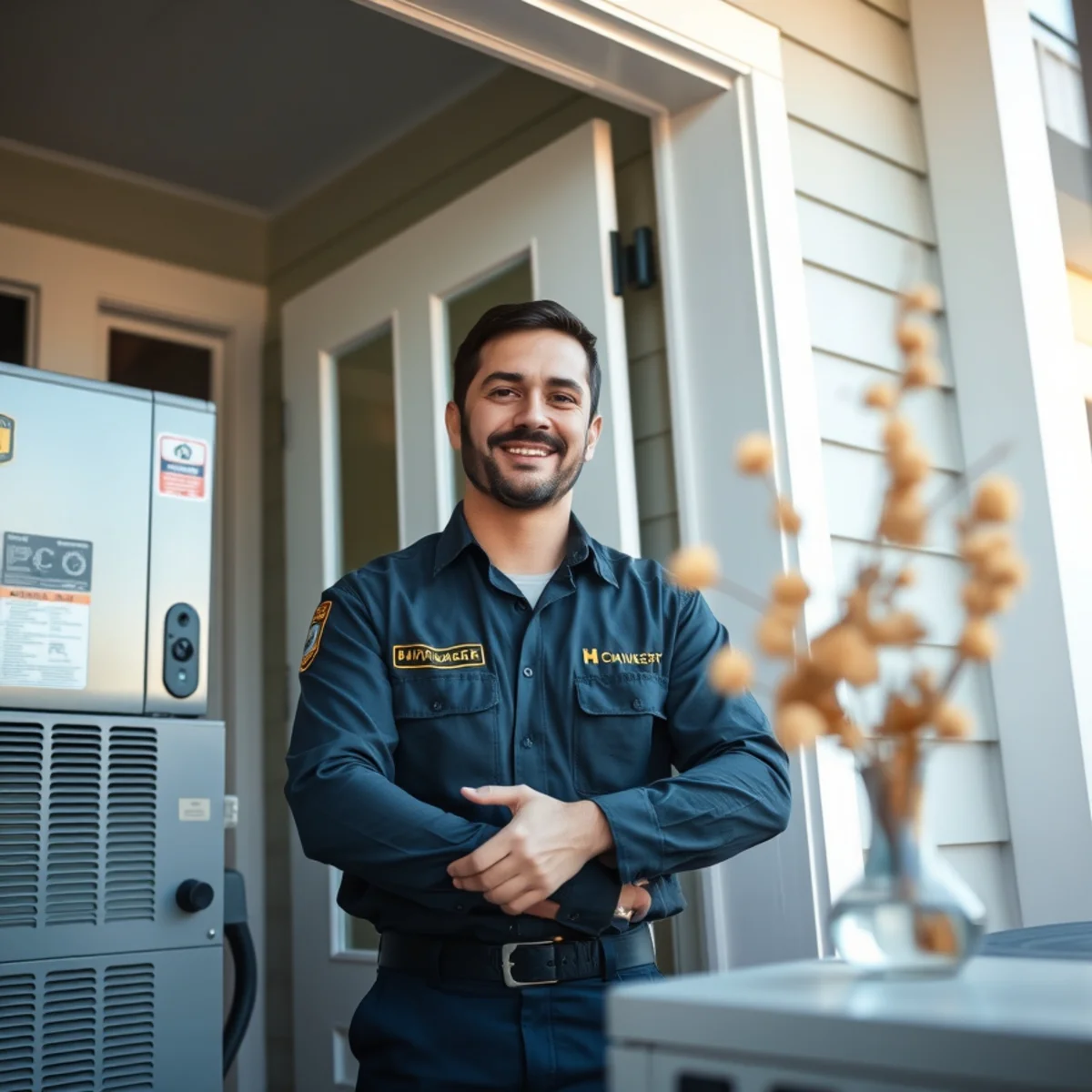 Flaming Ice Heating & Cooling technician at a home in New Bern, NC