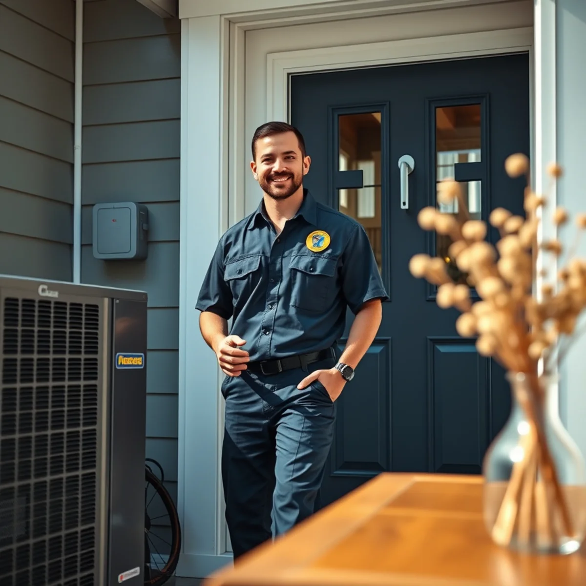 Flaming Ice Heating & Cooling technician at a home in Newton, NC