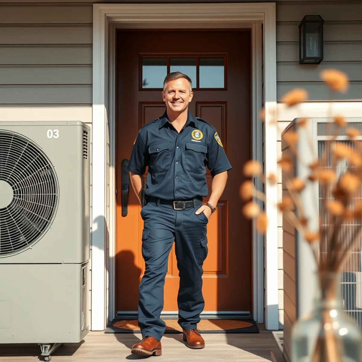 Flaming Ice Heating & Cooling technician at a home in Pine Level, NC