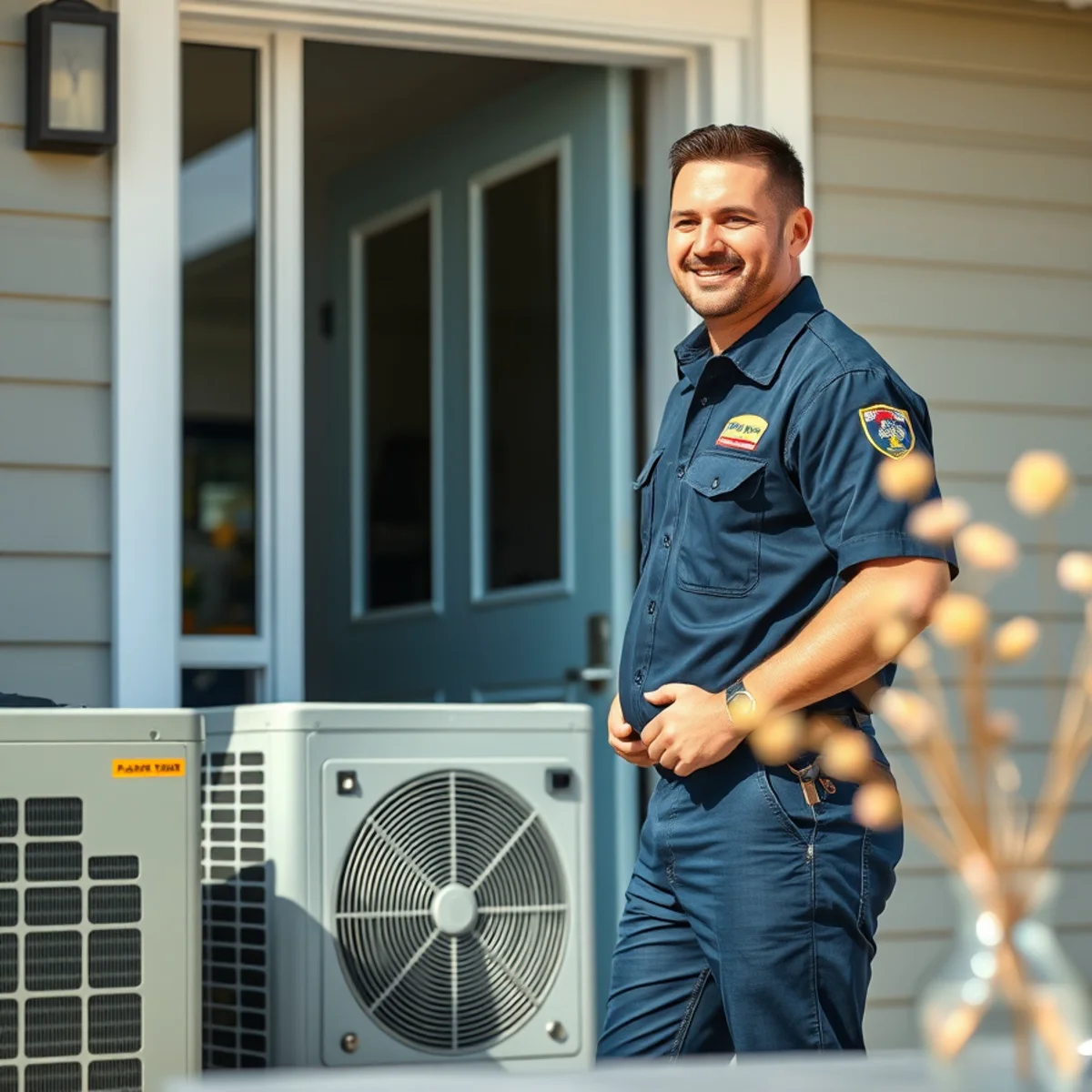 Flaming Ice Heating & Cooling technician at a home in Wake Forest, NC