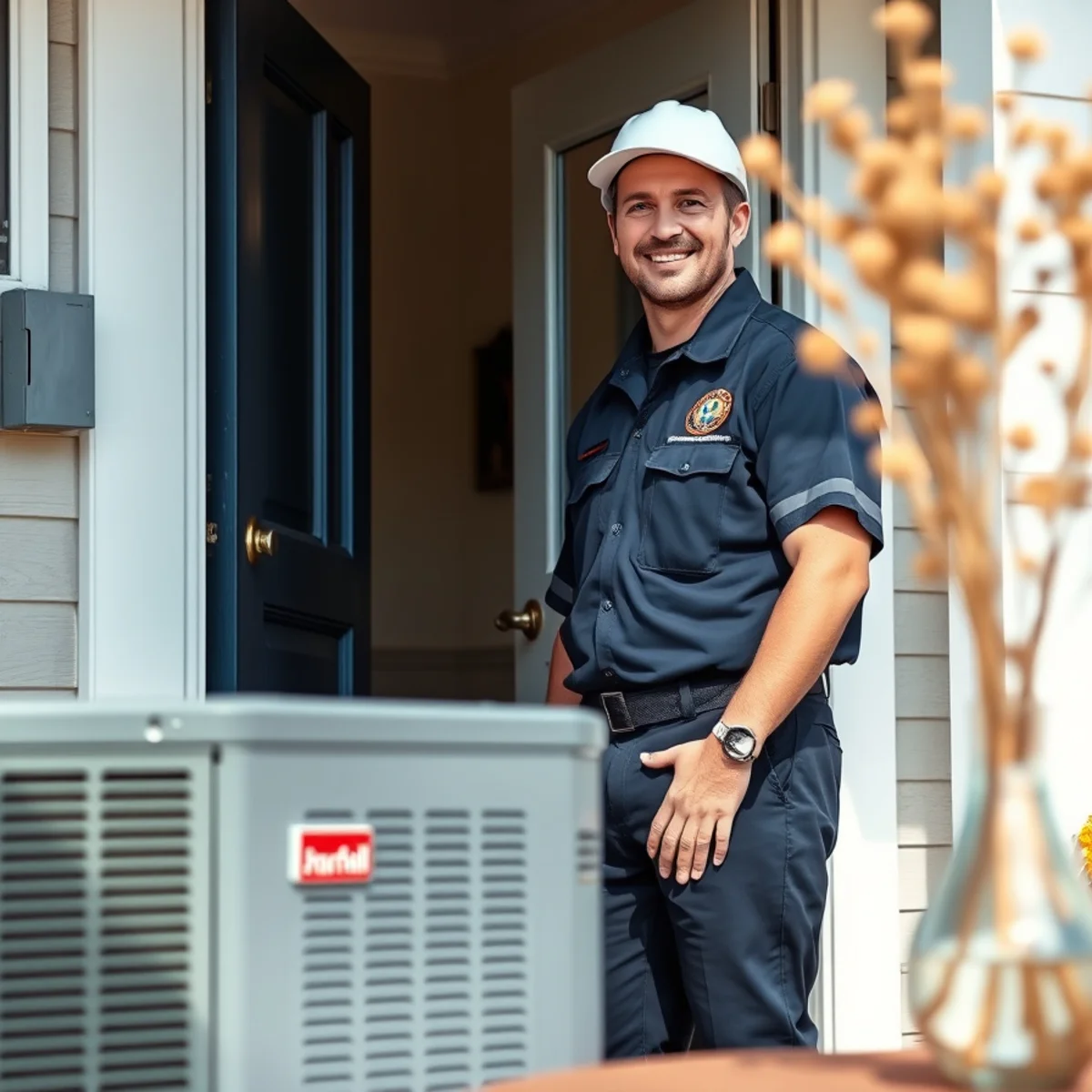 Flaming Ice Heating & Cooling technician at a home in Windsor, NC