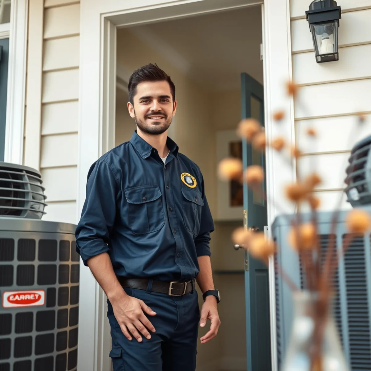 Flaming Ice Heating & Cooling technician at a home in Winston-Salem, NC