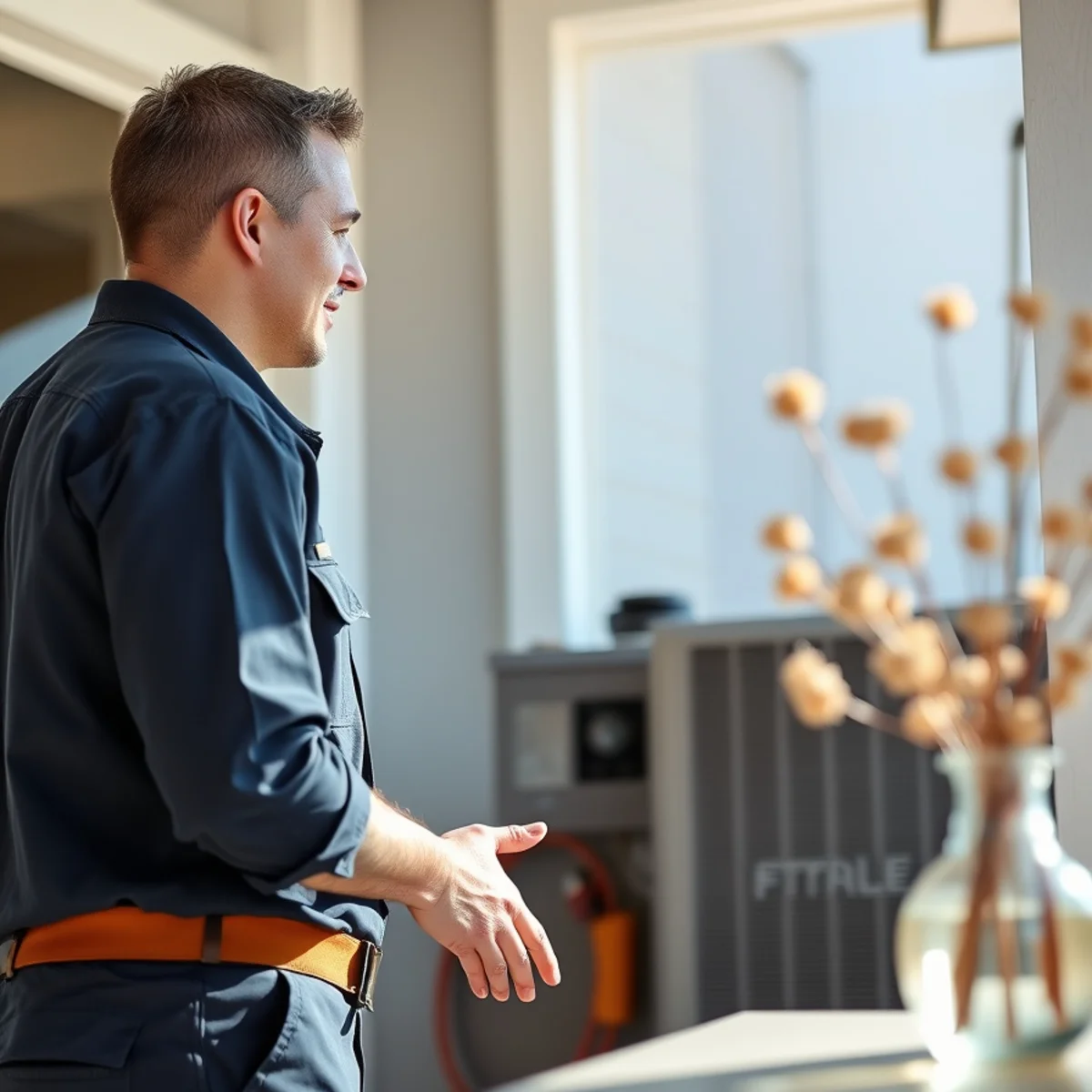 Flaming Ice Heating & Cooling technician at a home in Wrightsville Beach, NC