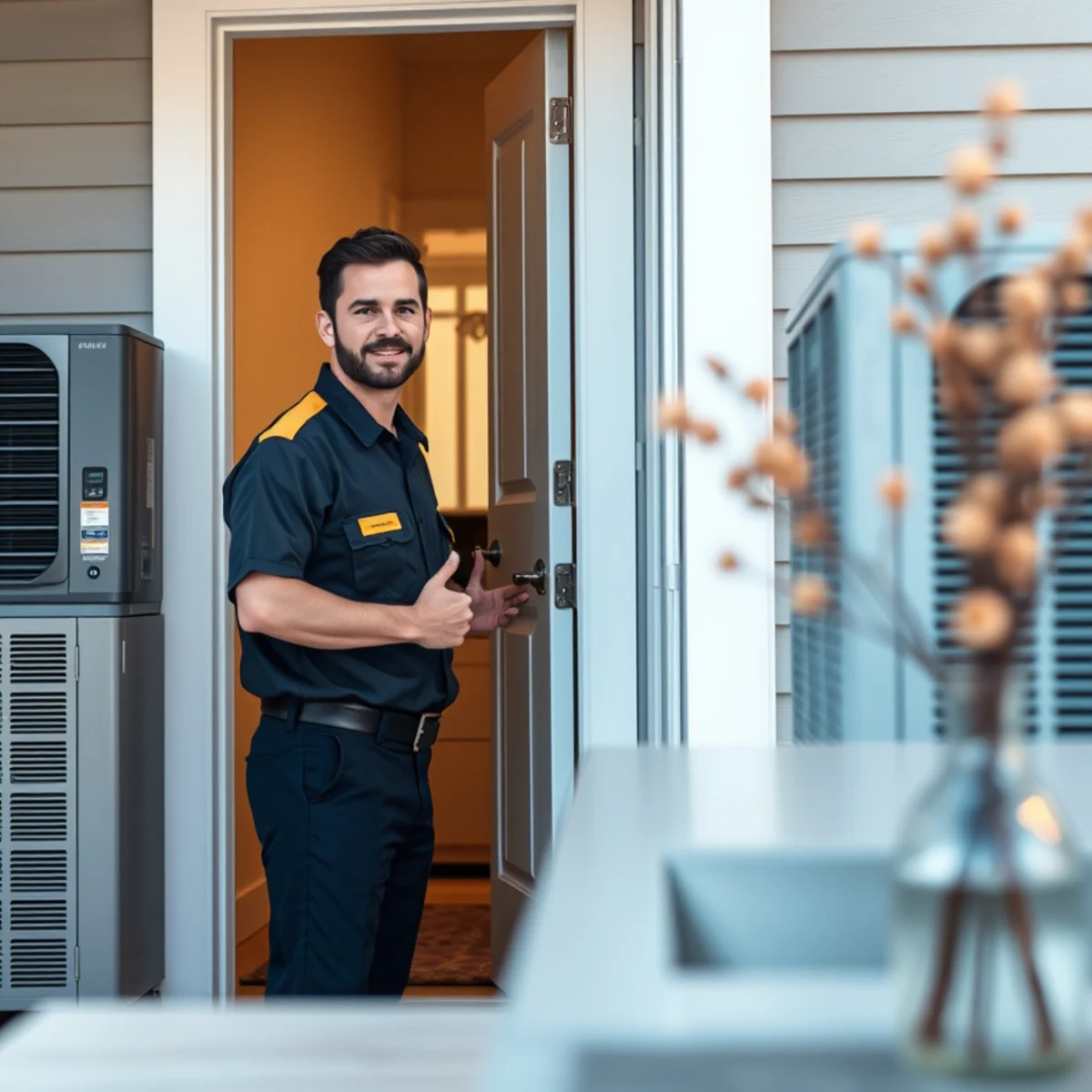 Flaming Ice Heating & Cooling technician at a home in Zebulon, NC
