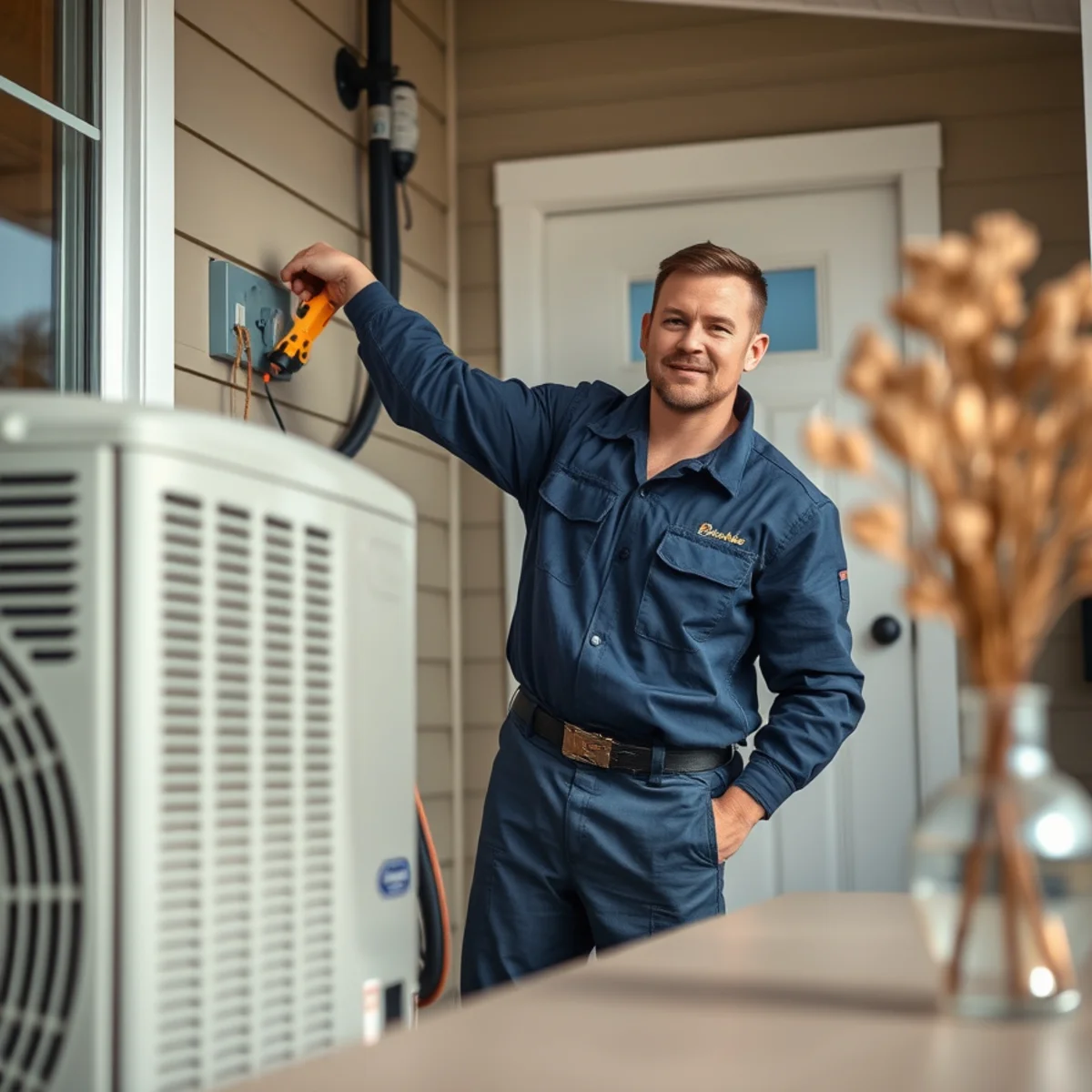 Flaming Ice Heating & Cooling completing condenser repair & replacement in North Carolina