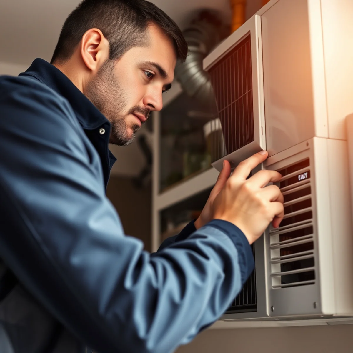 Flaming Ice Heating & Cooling performing dehumidifier installation