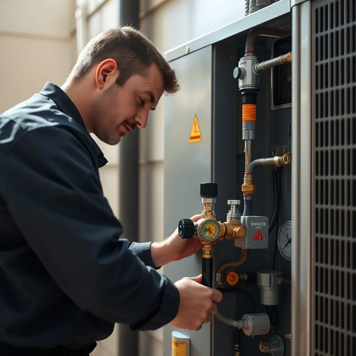 Flaming Ice Heating & Cooling performing heat pump services
